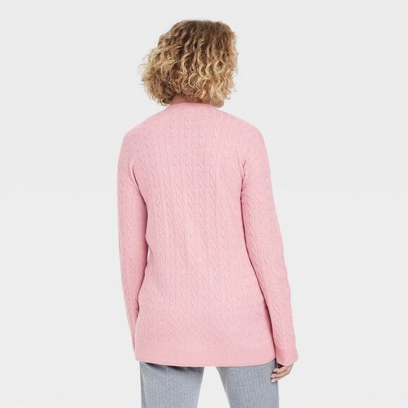 A New Day - Women's Cable Cardigan - A New Day Pink S Pink - Picture 2 of 3